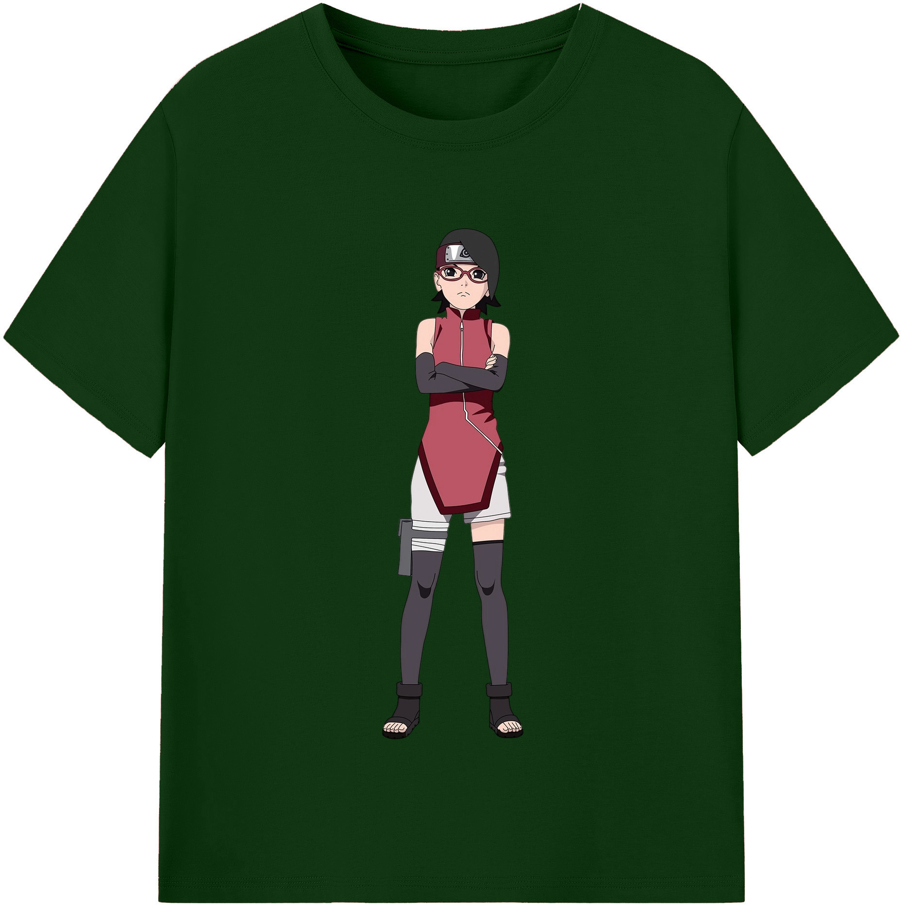 （画像用） NARUTO -ナルト- うちは サラダ Uchiha Sarada 綿100％半袖Tシャツ（フロントプリント）